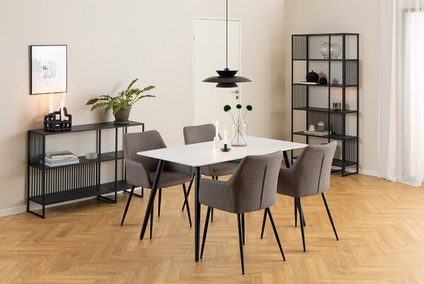 VERA Jasnoszare Taupe (tkanina Basel 34) - NOWOCZESNE KRZESŁO KUBEŁKOWE TAPICEROWANE DO SALONU/JADALNI LOFT