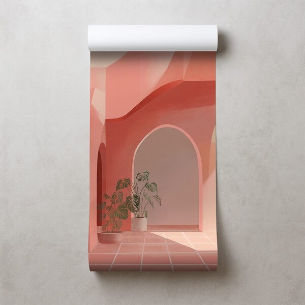 Tapeta abstrakcyjna różowa architektura