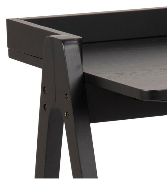 Designerskie biurko Miso, czarne, fornir dębowy