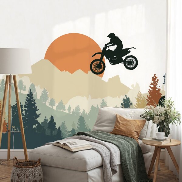 Tapeta skok motocrossowy w górach