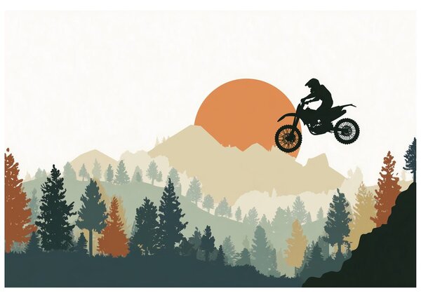Tapeta skok motocrossowy w górach