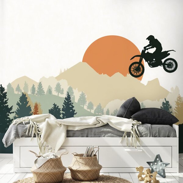 Tapeta skok motocrossowy w górach