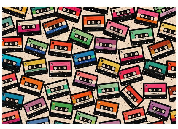 Tapeta kolorowe kasety retro