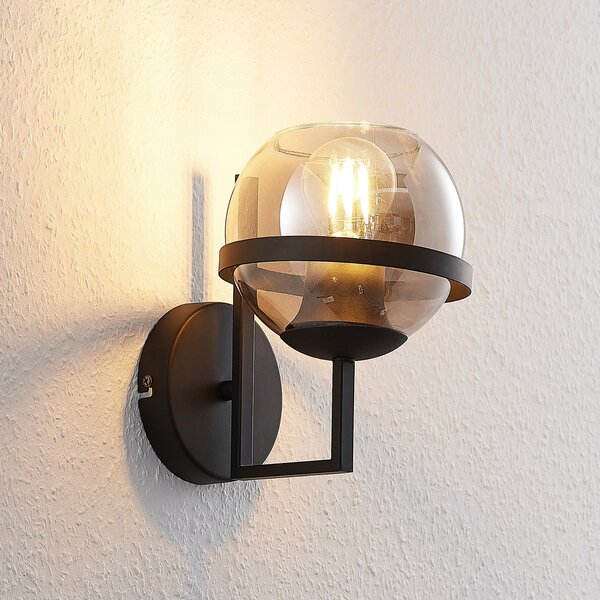 Lampa Ścienna Lindby, Marinka, ściemnialny, czarny, salon, metal, nowoczesny
