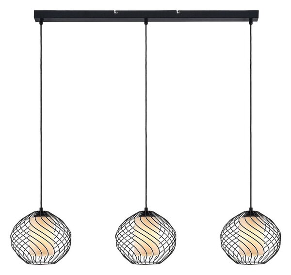 Lampa Wisząca Lindby, Cedrice, ściemnialny, czarny, salon, metal, vintage
