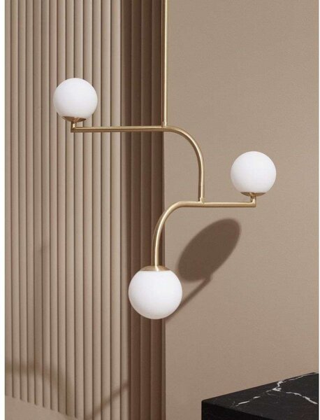 Lampa Wisząca Pholc, złoty | mosiężny, jadalnia, metal