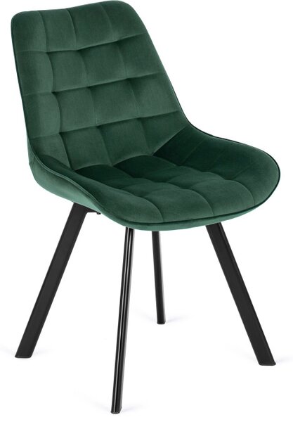 Krzesło Tapicerowane do Salonu RICK Zielone Welurowe Nowoczesne Loft
