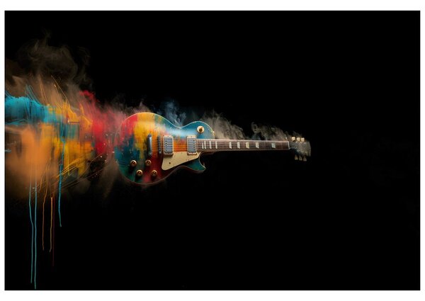 Fototapeta kolorowa gitara elektryczna na czarnym tle