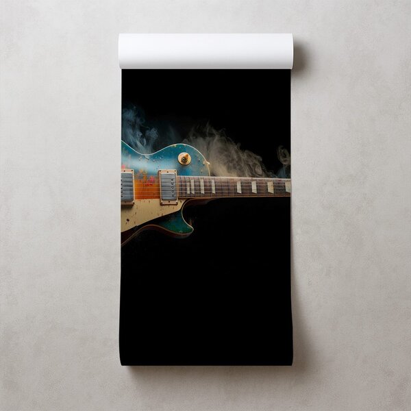 Fototapeta kolorowa gitara elektryczna w dymie
