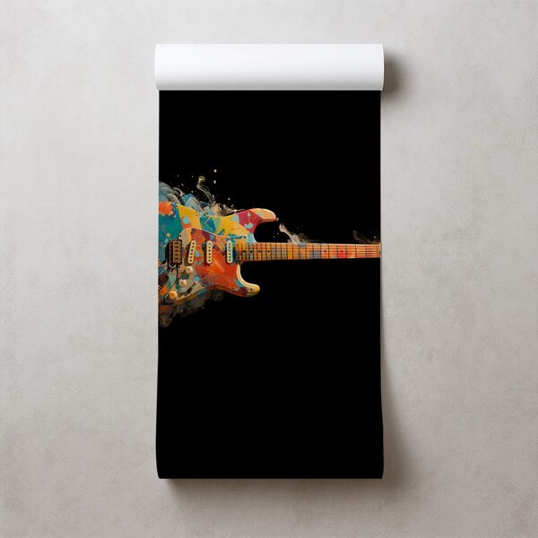 Tapeta kolorowa elektryczna gitara w ruchu