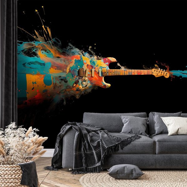 Tapeta kolorowa elektryczna gitara w ruchu
