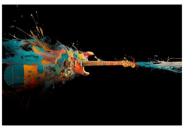 Tapeta kolorowa elektryczna gitara w ruchu