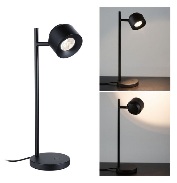 Lampa Stołowa Paulmann, Puric Pane I, ściemnialny, czarny, salon, metal, nowoczesny