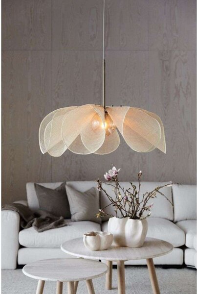Lampa Wisząca Markslöjd, Styrka, ściemnialny, beżowy, salon, tkanina | tekstylia
