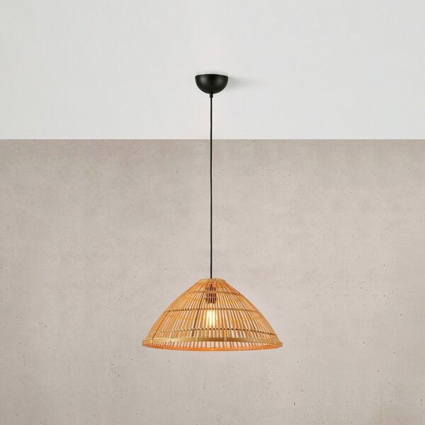 Lampa Wisząca Markslöjd, Capello, ściemnialny, drewniany, salon, bambus, skandynawski