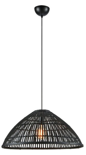 Lampa Wisząca Markslöjd, Capello, ściemnialny, czarny, salon, bambus, skandynawski