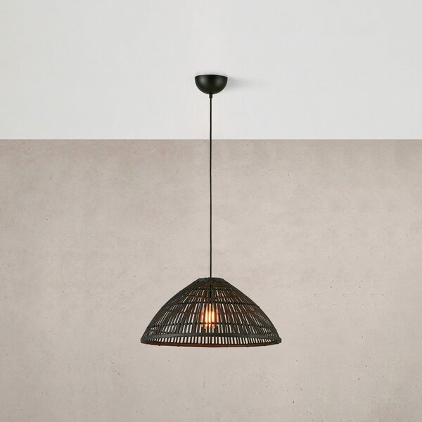 Lampa Wisząca Markslöjd, Capello, ściemnialny, czarny, salon, bambus, skandynawski