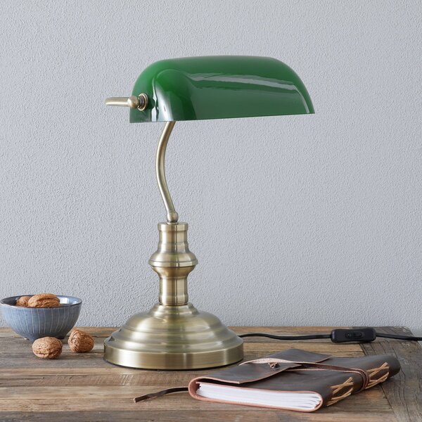 Lampa Stołowa Markslöjd, Bankers, antyczny mosiądz, salon, metal, antyczny
