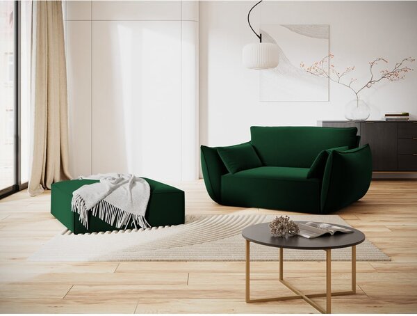 Ciemnozielony aksamitny fotel Vanda – Mazzini Sofas
