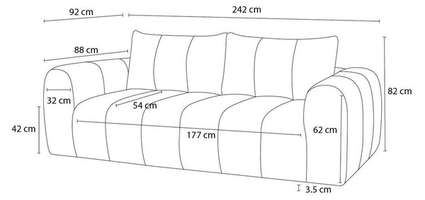 Beżowa sofa 242 cm Nesty – Bobochic Paris