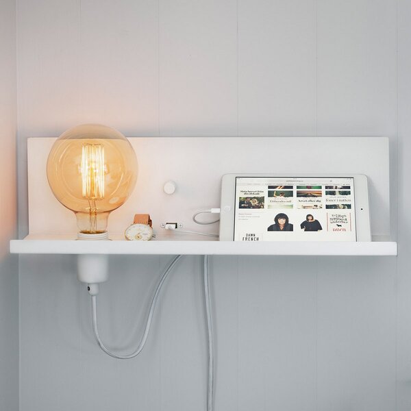 Lampa Ścienna Markslöjd, Multi USB, ściemnialny, biały, salon, metal, nowoczesny