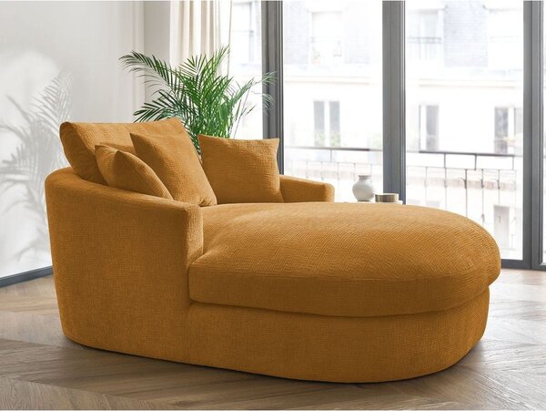 Żółty fotel z tkaniny szenilowej Belem – Bobochic Paris