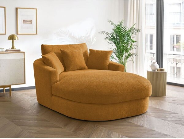 Żółty fotel z tkaniny szenilowej Belem – Bobochic Paris