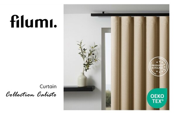 Beżowa zasłona częściowo zaciemniająca (dimout) 140x250 cm Calisto – Filumi