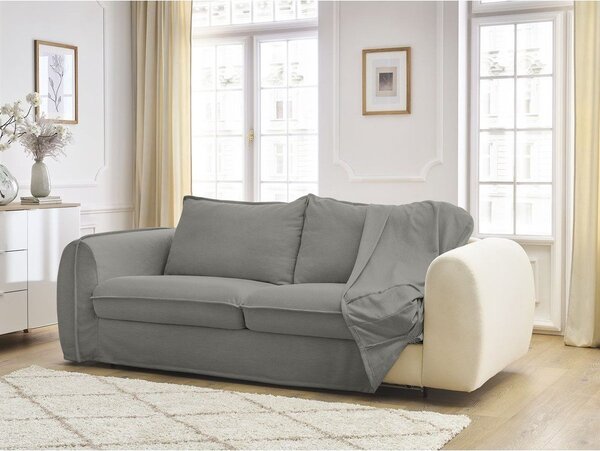 Ciemnoszara sofa do spania/rozkładana 216 cm Archimede – Bobochic Paris