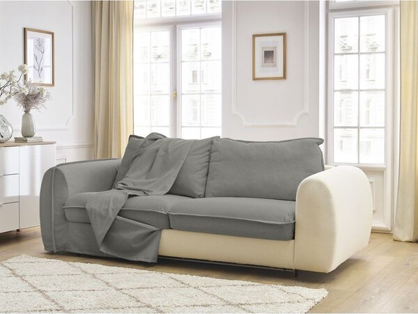 Ciemnoszara sofa do spania/rozkładana 216 cm Archimede – Bobochic Paris
