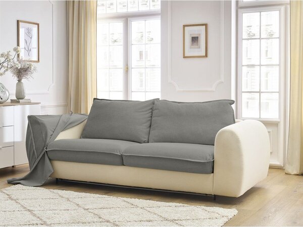 Ciemnoszara sofa do spania/rozkładana 216 cm Archimede – Bobochic Paris