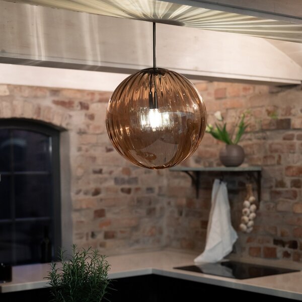 Lampa Wisząca Markslöjd, Fengari, brąz rdzawy, salon, szkło, skandynawski
