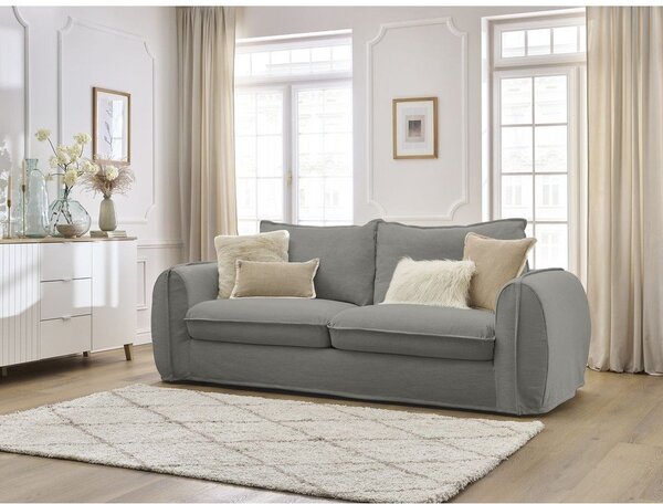 Ciemnoszara sofa do spania/rozkładana 216 cm Archimede – Bobochic Paris