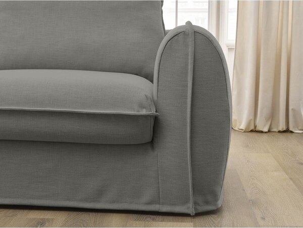 Ciemnoszara sofa do spania/rozkładana 216 cm Archimede – Bobochic Paris