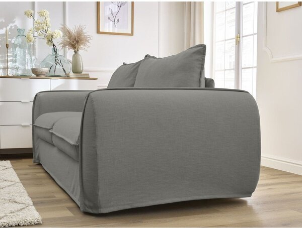 Ciemnoszara sofa do spania/rozkładana 216 cm Archimede – Bobochic Paris