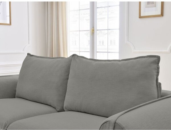 Ciemnoszara sofa do spania/rozkładana 216 cm Archimede – Bobochic Paris