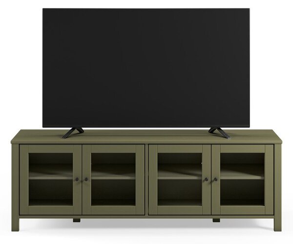 Zielona szafka pod TV z litego drewna sosnowego 150x50x40 cm Alessandra – Marckeric
