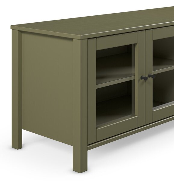 Zielona szafka pod TV z litego drewna sosnowego 150x50x40 cm Alessandra – Marckeric