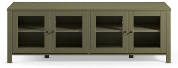 Zielona szafka pod TV z litego drewna sosnowego 150x50x40 cm Alessandra – Marckeric
