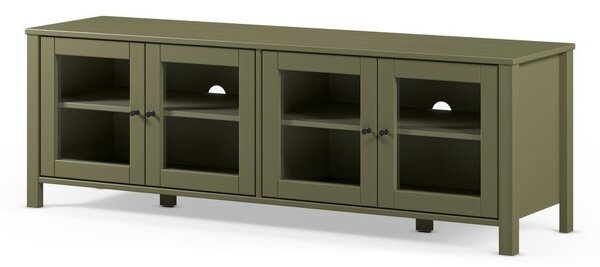 Zielona szafka pod TV z litego drewna sosnowego 150x50x40 cm Alessandra – Marckeric