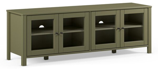 Zielona szafka pod TV z litego drewna sosnowego 150x50x40 cm Alessandra – Marckeric