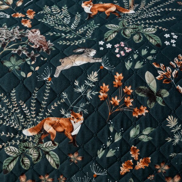 Narzuta na łóżko THE FOX AND THE HARE ciemnozielony Rozmiar: 170 x 210 cm