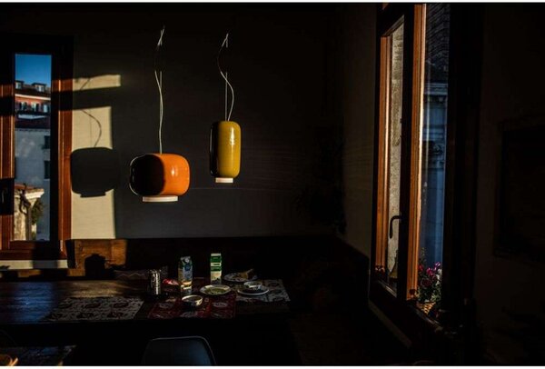 Lampa Wisząca Foscarini, ściemnialny, szary, jadalnia, szkło