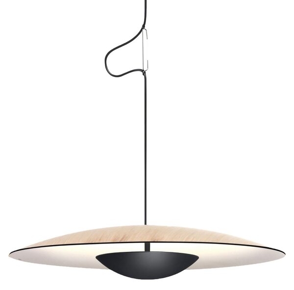 Lampa Wisząca MARSET, Ginger, ściemnialny, drewniany, salon, drewno, design