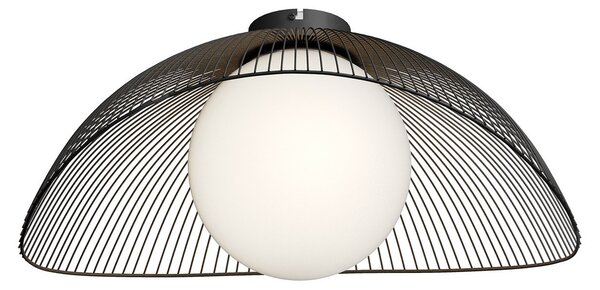 Lampa Sufitowa Lindby, Fabronia, ściemnialny, czarny, salon, metal, nowoczesny