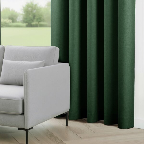 Ciemnozielona zasłona częściowo zaciemniająca (dimout) 140x250 cm Calisto – Filumi