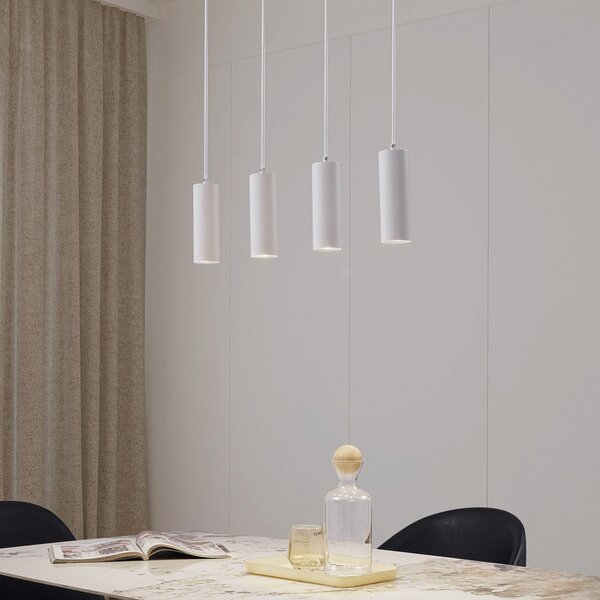 Lampa Wisząca Lindby, Joffrey, ściemnialny, biały, salon, metal, nowoczesny