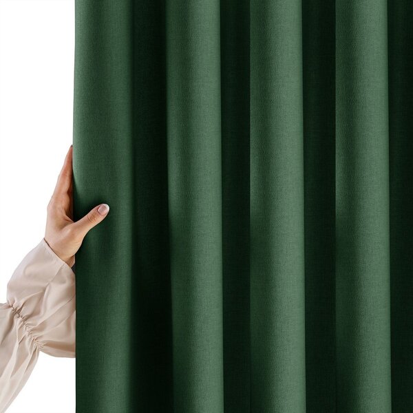 Ciemnozielona zasłona częściowo zaciemniająca (dimout) 140x250 cm Calisto – Filumi