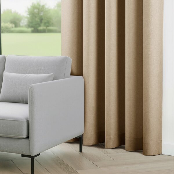 Beżowa zasłona częściowo zaciemniająca (dimout) 200x250 cm Calisto – Filumi