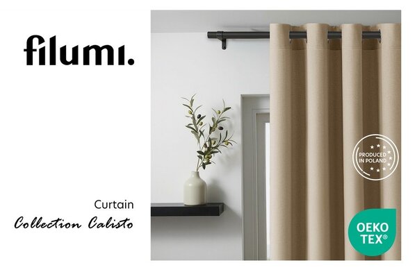 Beżowa zasłona częściowo zaciemniająca (dimout) 200x250 cm Calisto – Filumi